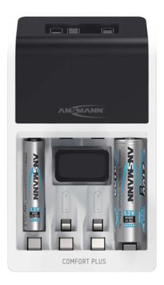 Ansmann Comfort Plus Batterijlader NiMH AAA (potlood), AA (penlite), 9 V (blok)