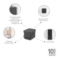 Brabantia Sort and Go Afvalemmer 6L Grijs - thumbnail