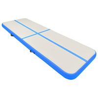 VidaXL Gymnastiekmat met pomp opblaasbaar 500x100x15 cm pvc blauw - thumbnail