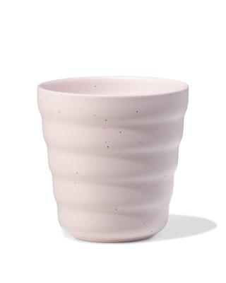HEMA Mok 300ml aardewerk ribbel spikkels roze (roze)