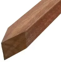 Elephant geschaafde paal Azobé hardhout 70x70mm 4-zijdig vlak geschaafd en gepunt - thumbnail