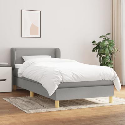 Boxspring met matras stof lichtgrijs 180x200 cm