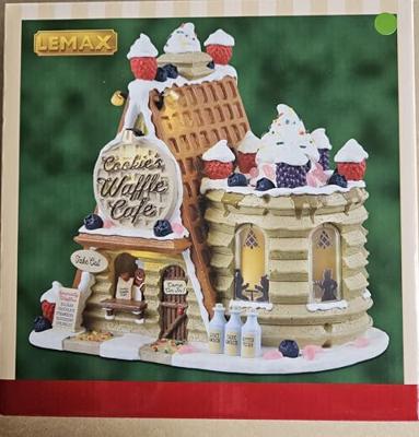 Lemax cookie&apos;s waffle café verlicht kersthuisje Sugar &apos;N&apos; Spice 2024