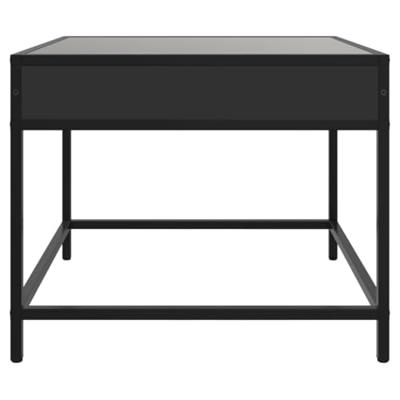 Salontafel met Infinity LED 50x50x41 cm zwart