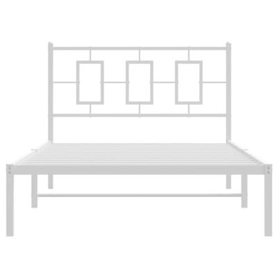 Bedframe met hoofdbord metaal wit 107x203 cm