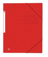 Elastomap oxford top file a4 3 kleppen 390gr rood - thumbnail