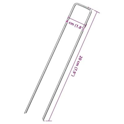VidaXL Grondharingen 25 st u-vormig 20x4 cm gegalvaniseerd staal VidaXL Grondharingen 25 st u-vormig 20x4 cm gegalvaniseerd staal