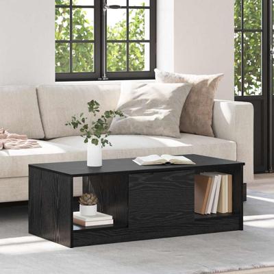 Salontafel Zwart eiken 100 x 50 x 36 cm Bewerkt hout Salontafel Zwart eiken 100 x 50 x 36 cm Bewerkt hout