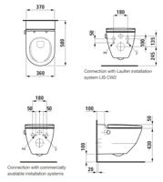 Laufen Cleanet NAVIA Douche WC 40.5x58x37cm diepspoel incl. closetzitting met deksel en softclose keramiek Glans Wit h8206014000001 - thumbnail