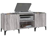 Platenkast 121x38x48 cm bewerkt hout grijs sonoma eikenkleurig - thumbnail