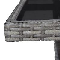 Tuintafel poly rattan en glas grijs - thumbnail