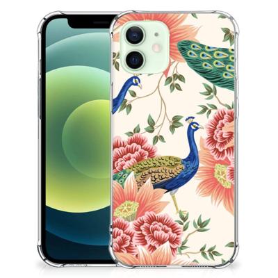 Case Anti-shock voor iPhone 12 Mini Pink Peacock Case Anti-shock voor iPhone 12 Mini Pink Peacock