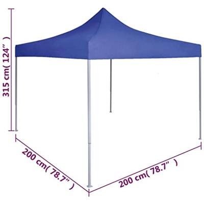 Partytent professioneel inklapbaar 2x2 m staal blauw Partytent professioneel inklapbaar 2x2 m staal blauw