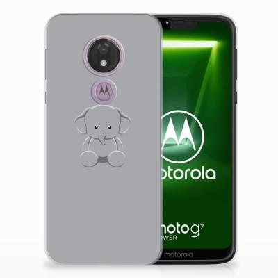 Motorola Moto G7 Power Telefoonhoesje met Naam Grijs Baby Olifant Motorola Moto G7 Power Telefoonhoesje met Naam Grijs Baby Olifant