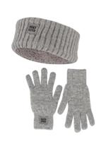 Heatkeeper Dames Winter Set - Hoofband + Handschoenen - Grey - thumbnail