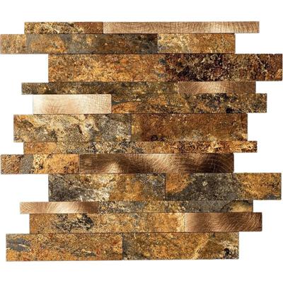 Zelfklevende Mozaïek Tegel - Afimera Wildverband - Taupe Natuursteen - 303x298x4mm