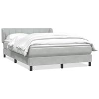Boxspring met matras fluweel lichtgrijs 140x210 cm - thumbnail