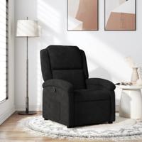 Fauteuil verstelbaar fluweel zwart - thumbnail