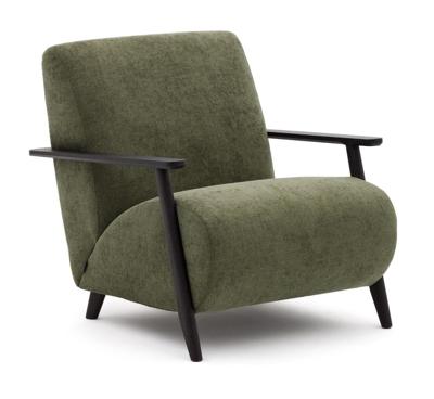 Kave Home Fauteuil 'Meghan' Chenille, kleur Groen/Zwart
