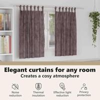 VidaXL Velvet gordijnen met gordijnen 2 pcs bruin 140 x 140 cm fluweel - thumbnail