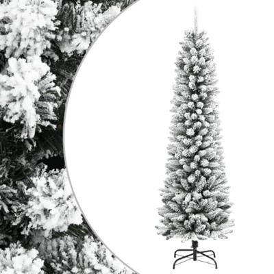 VidaXL Kunstkerstboom met sneeuw smal 180 cm pvc en pe