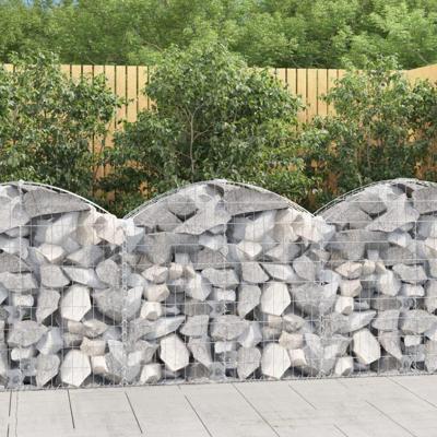 VidaXL Schanskorf gewelfd 100x30x80/100 cm gegalvaniseerd ijzer VidaXL Schanskorf gewelfd 100x30x80/100 cm gegalvaniseerd ijzer