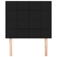 Hoofdborden 2 st 90x5x78/88 cm stof zwart - thumbnail