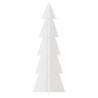VidaXL Kerstdecoratie kerstboom 112 cm massief grenenhout wit - thumbnail