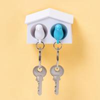Mini Sparrow Duo Sleutelhanger - Wit/Blauw - thumbnail