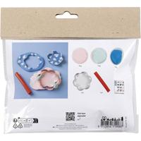 Creativ Company Mini hobbyset boetseren, kommen, pastel blauw, lichtroze, 1 doos - thumbnail