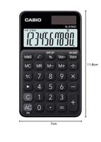 Casio SL-310UC-BK Zakrekenmachine Zwart Aantal displayposities: 10 werkt op zonne-energie, werkt op batterijen (b x h x d) 70 x 8 x 118 mm - thumbnail