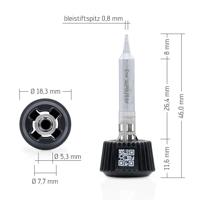 Ersa 0142PDLF08/SB Soldeerpunt Potloodvorm Grootte soldeerpunt 0.80 mm Inhoud: 1 stuk(s) - thumbnail