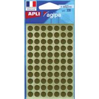 Agipa ronde etiketten in etui diameter 8 mm, goud, 308 stuks, 77 per blad - thumbnail