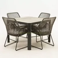 Tuinset Babilonia met Castilla negro 100x100cm tafel - thumbnail