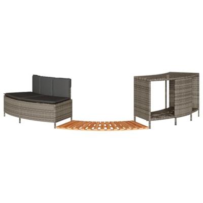 VidaXL Hottub-ombouw poly rattan massief acaciahout grijs VidaXL Hottub-ombouw poly rattan massief acaciahout grijs