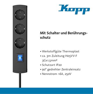 Kopp 232605019 Stekkerdoos met schakelaar 3-voudig Antraciet Randaarde stekker 1 stuk(s) Kopp 232605019 Stekkerdoos met schakelaar 3-voudig Antraciet Randaarde stekker 1 stuk(s)