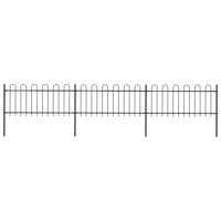 Tuinhek met ronde bovenkant 5,1x0,8 m staal zwart - thumbnail