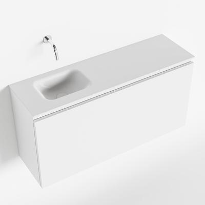 MONDIAZ OLAN 100cm toiletmeubel talc. LEX wastafel talc links geen kraangat