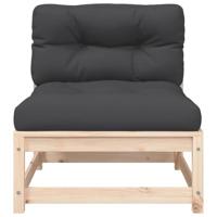 Tuinbanken 2 st zonder armleuningen met kussens grenenhout - thumbnail