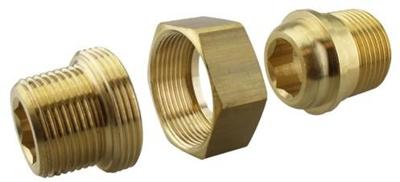 Borstnippel konisch 3-delig R1 messing blank