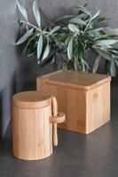 Zoutvaatje met deksel DKD Home Decor Natuurlijk Bamboe 10 x 13 x 10 cm - thumbnail