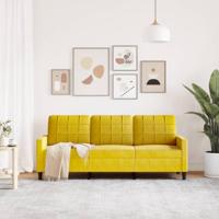 Driezitsbank 180 cm fluweel geel - thumbnail