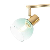 QAZQA Art Deco spot goud met groen glas 4-lichts - Vidro - thumbnail