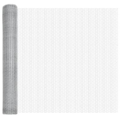 VidaXL Hexagon hek zilver 1 x 10 m gegalvaniseerd staal