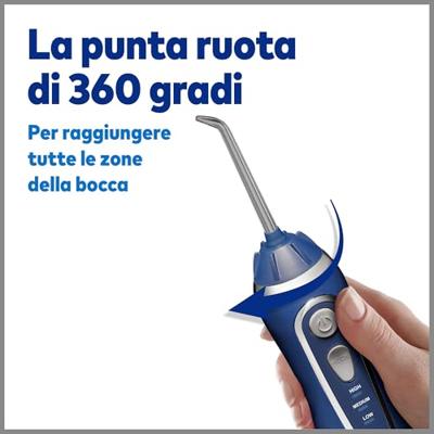 Waterpik WP-583 Geavanceerde waterflosser - Draadloos - Oplaadbaar - 3 drukniveaus - 4 sproeiers