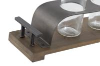 Vaas DKD Home Decor Bruin Zwart Metaal Kristal 45 x 11 x 22 cm (3 Onderdelen) - thumbnail