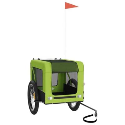 Hondenfietstrailer oxford stof en ijzer groen en zwart - thumbnail