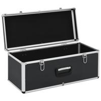 VidaXL Opbergkoffers 2 st aluminium zwart - thumbnail