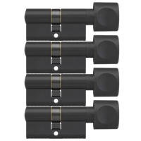DOM Zwarte knopcilinder Plura 30/30mm - SKG 3 sterren - 3 gelijksluitende knopcilinders - thumbnail