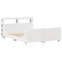 Bedframe zonder matras massief grenenhout wit 140x190 cm - thumbnail